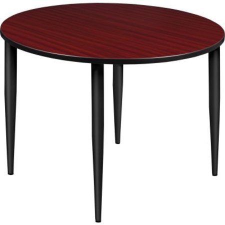 REGENCY SEATING Regency Kahlo 48" Round Multipurpose Breakroom Tapered Leg Table, Mahogany/ Black TPL48RNDMHBK